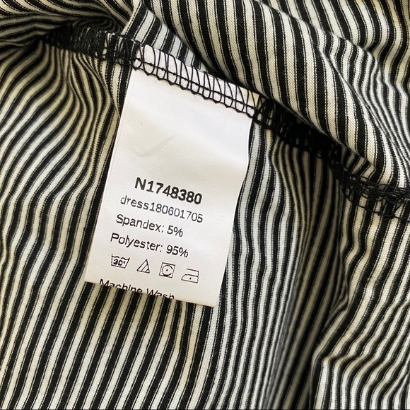 Shein black white striped button front midi dress Large - Picture 6 of 7